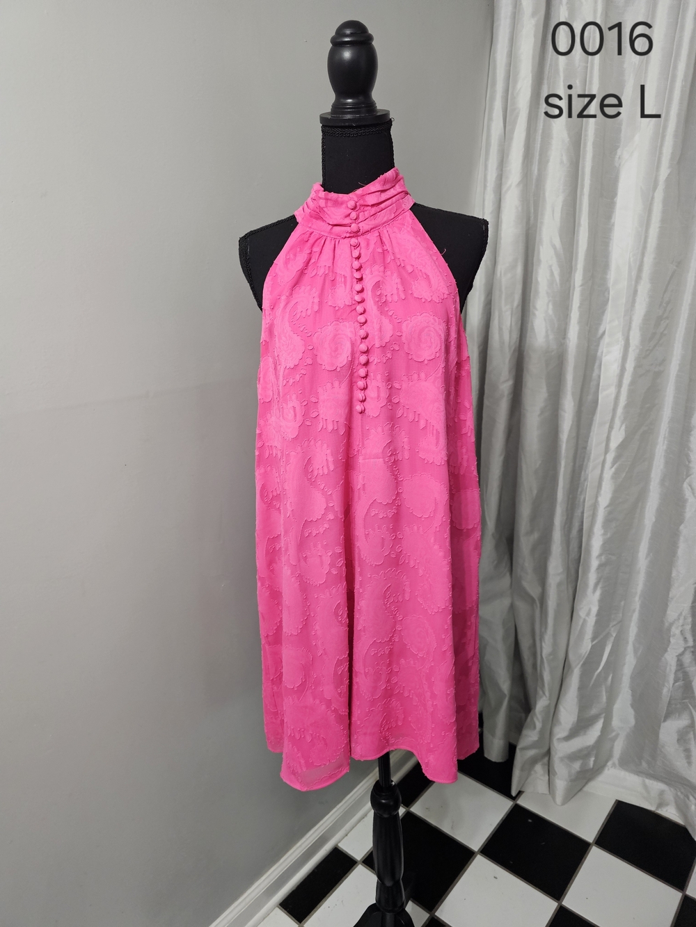Lilly Pulitzer Hot Pink Halter Eyelet Shift Camisole